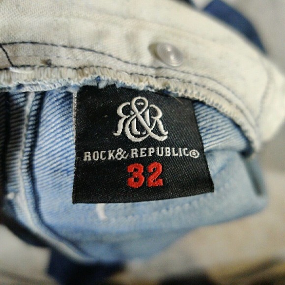 Rock &‎ Republic Jeans Womens 32 Blue Kasandra Low Rise Bootcut Distressed - Picture 2 of 11